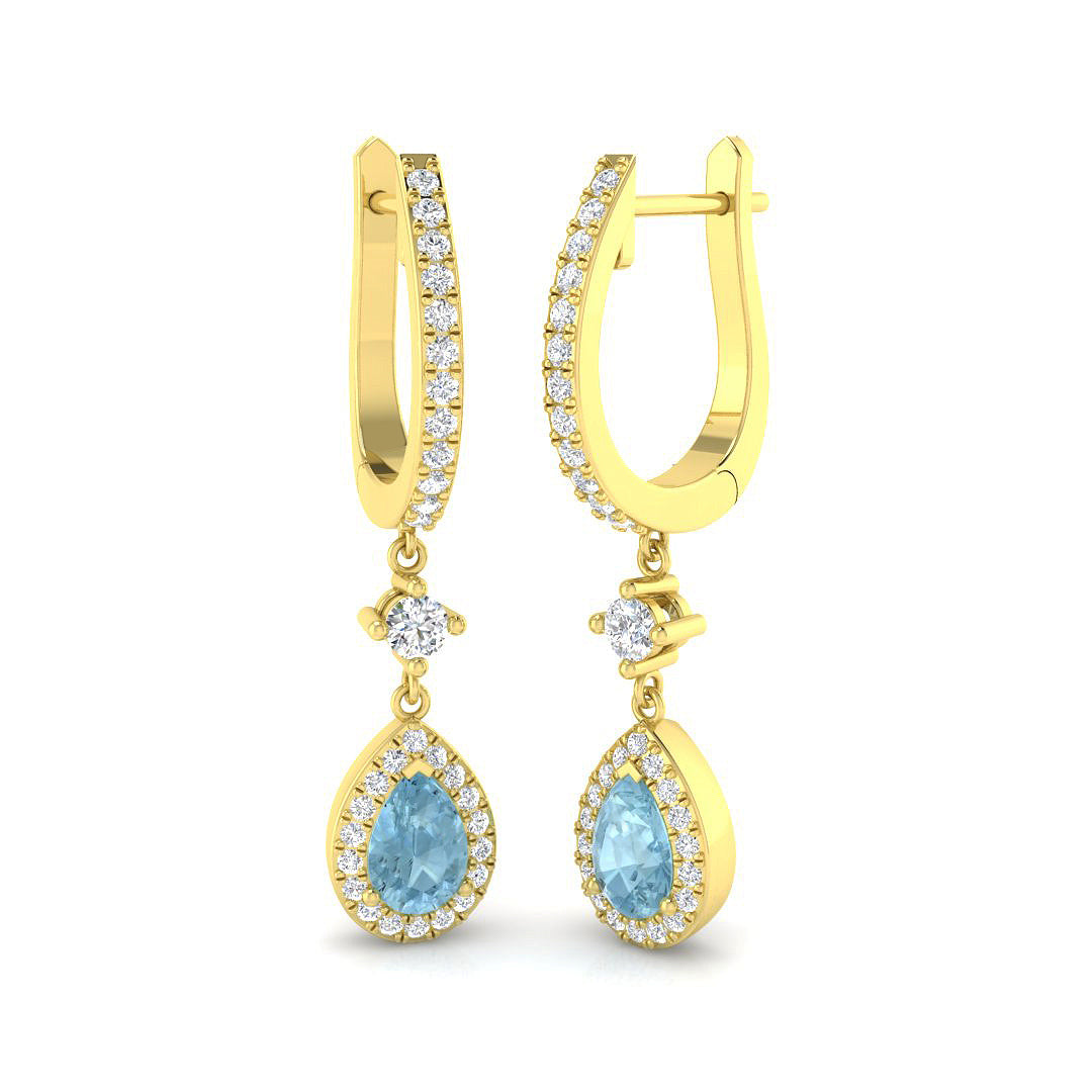 Pear Aquamarine Earrings