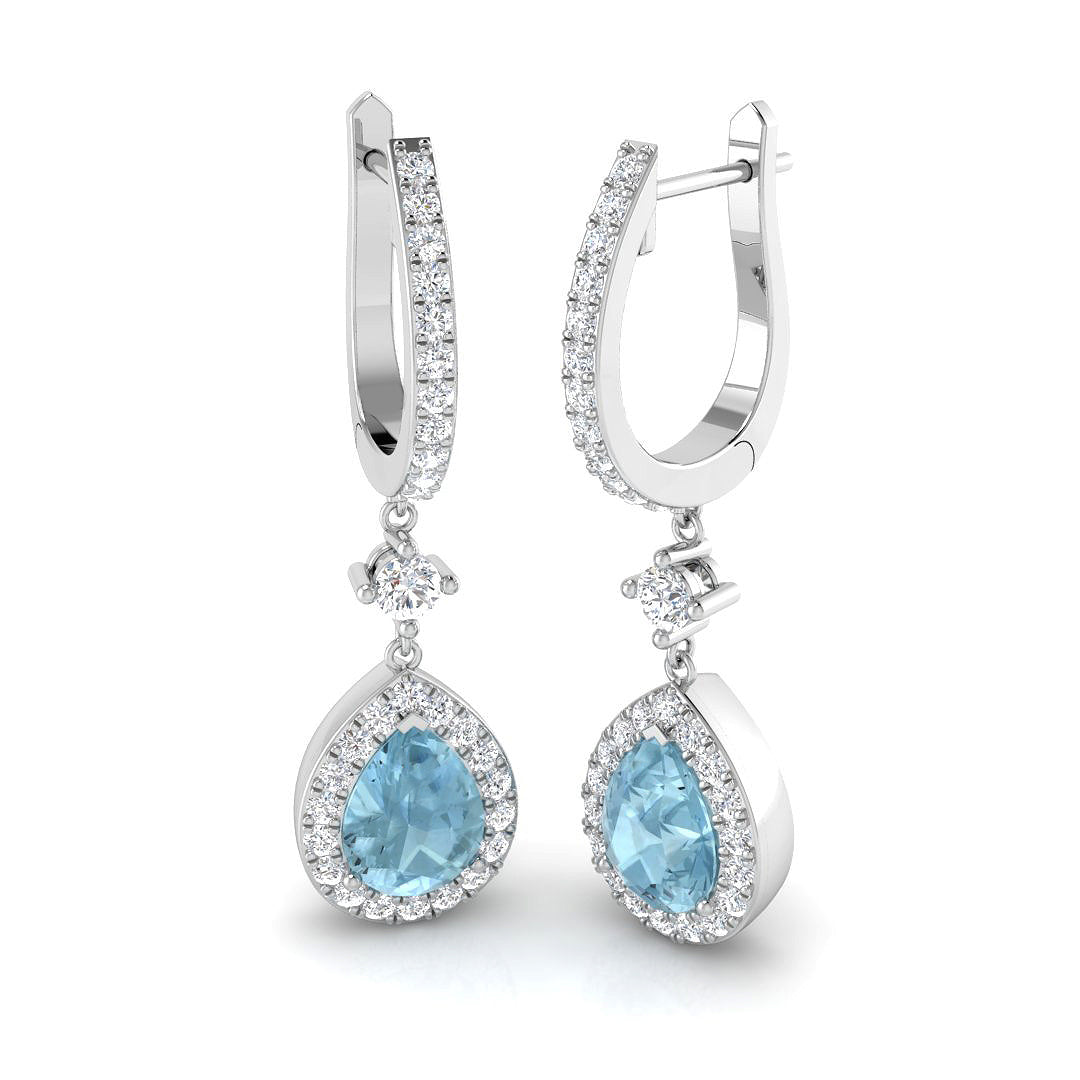 Pear Aquamarine Earrings