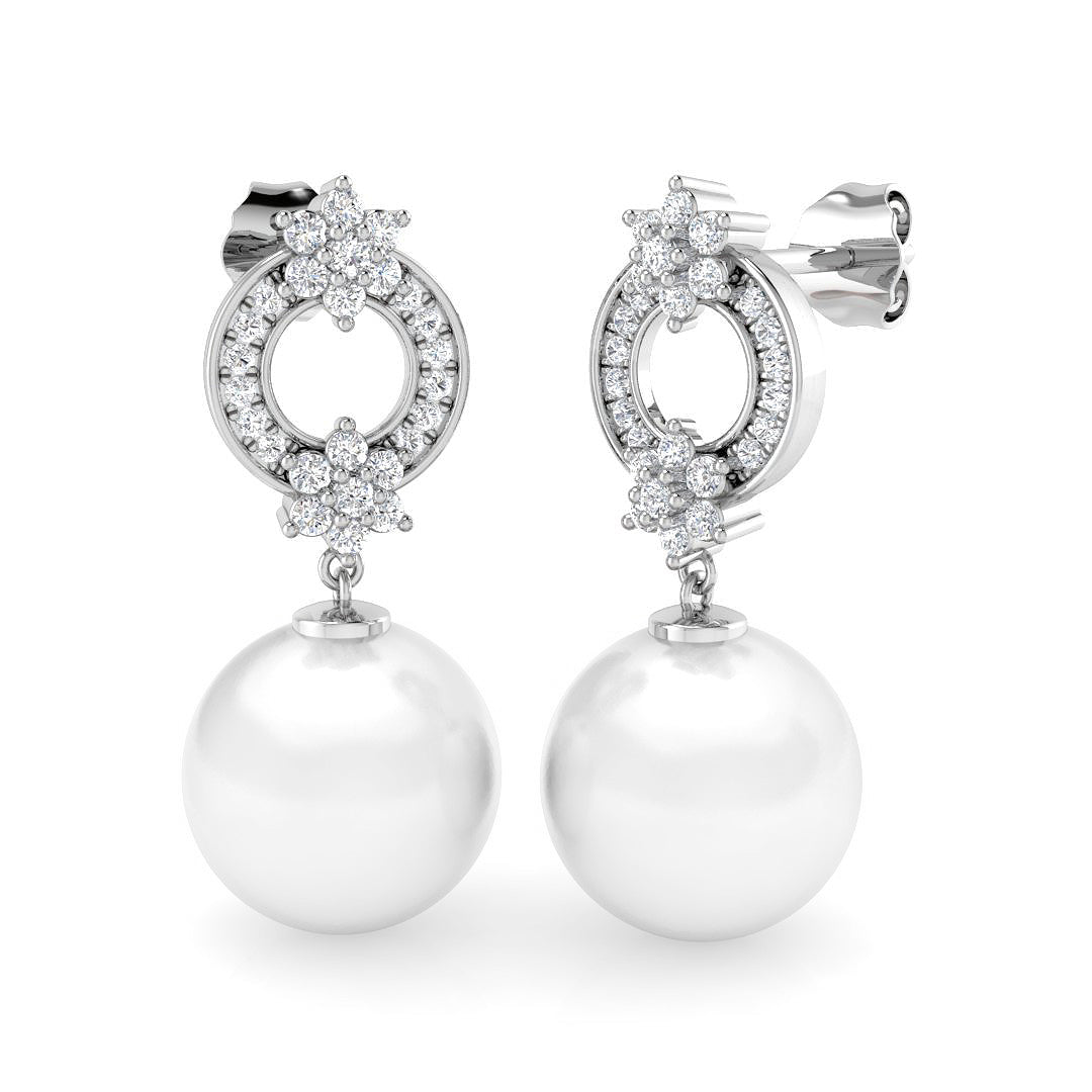 Round Pearl Earrings