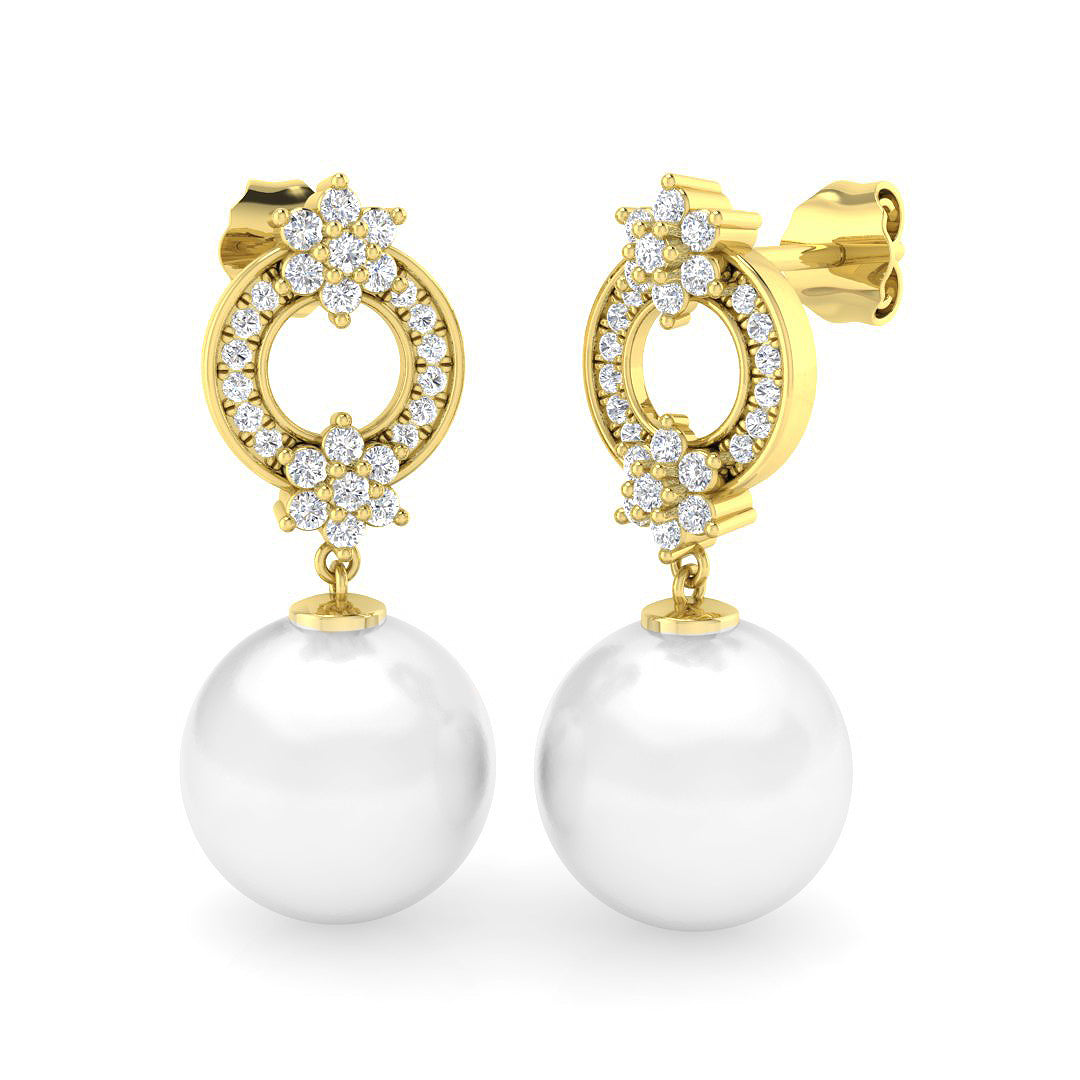 Round Pearl Earrings