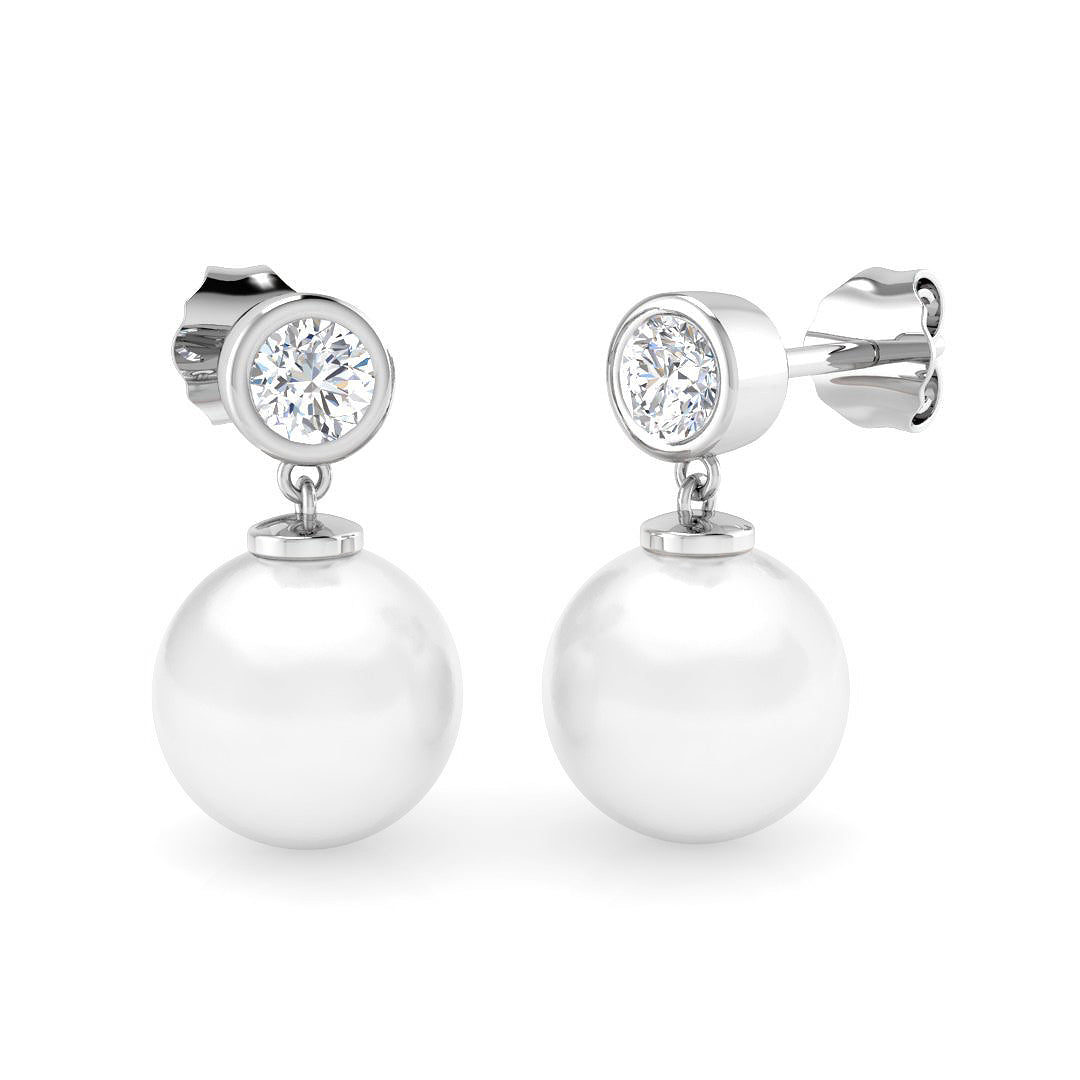 Round Pearl Earrings