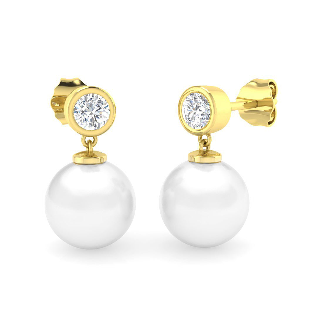 Round Pearl Earrings