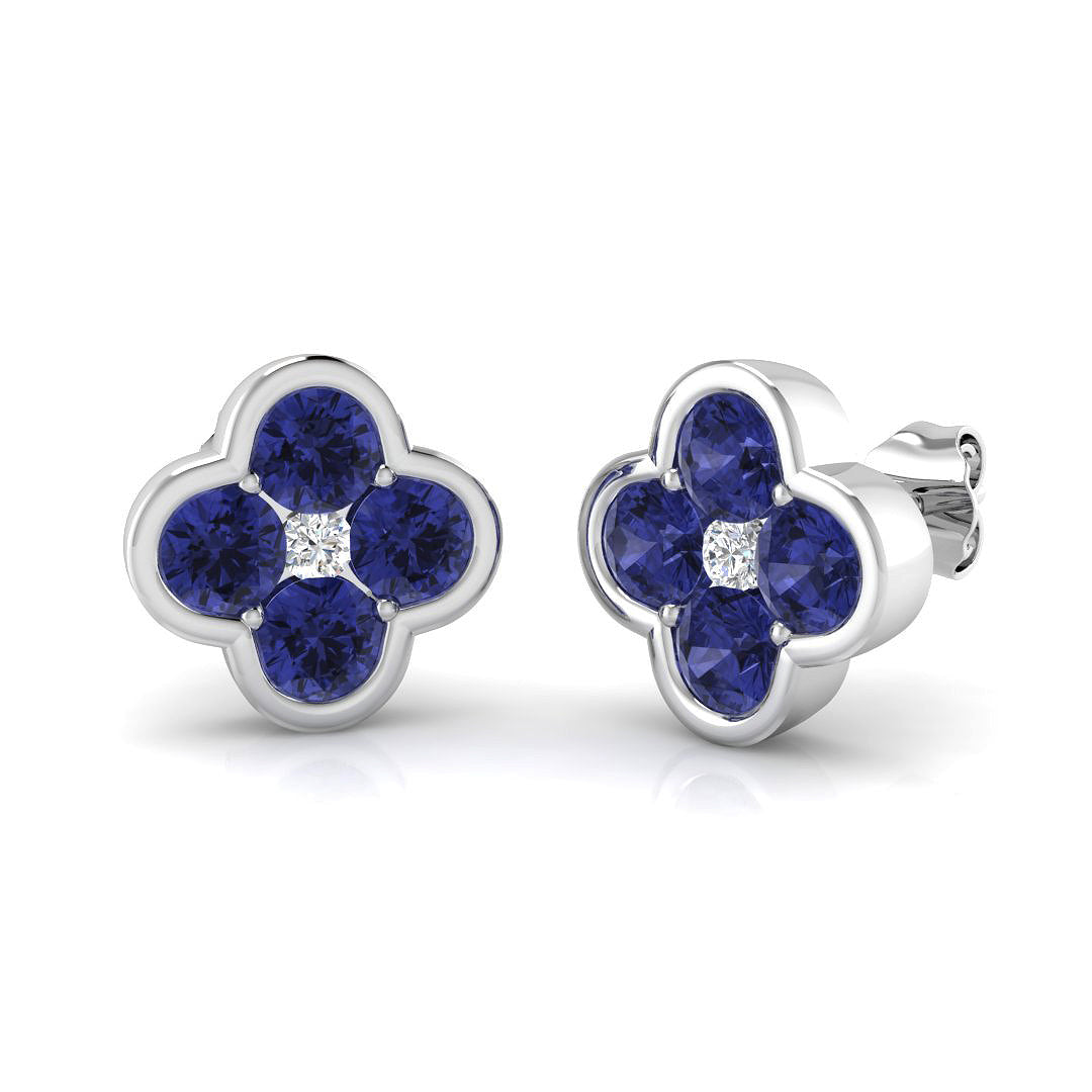 Round Tanzanite Earrings