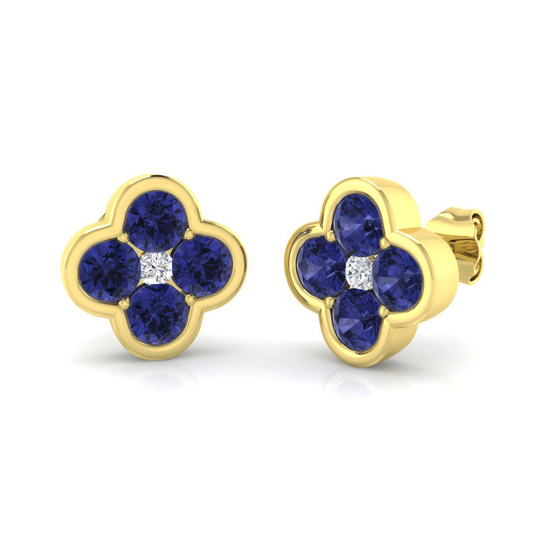 Round Tanzanite Earrings
