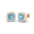 Cushion Aquamarine Earrings