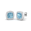 Cushion Aquamarine Earrings