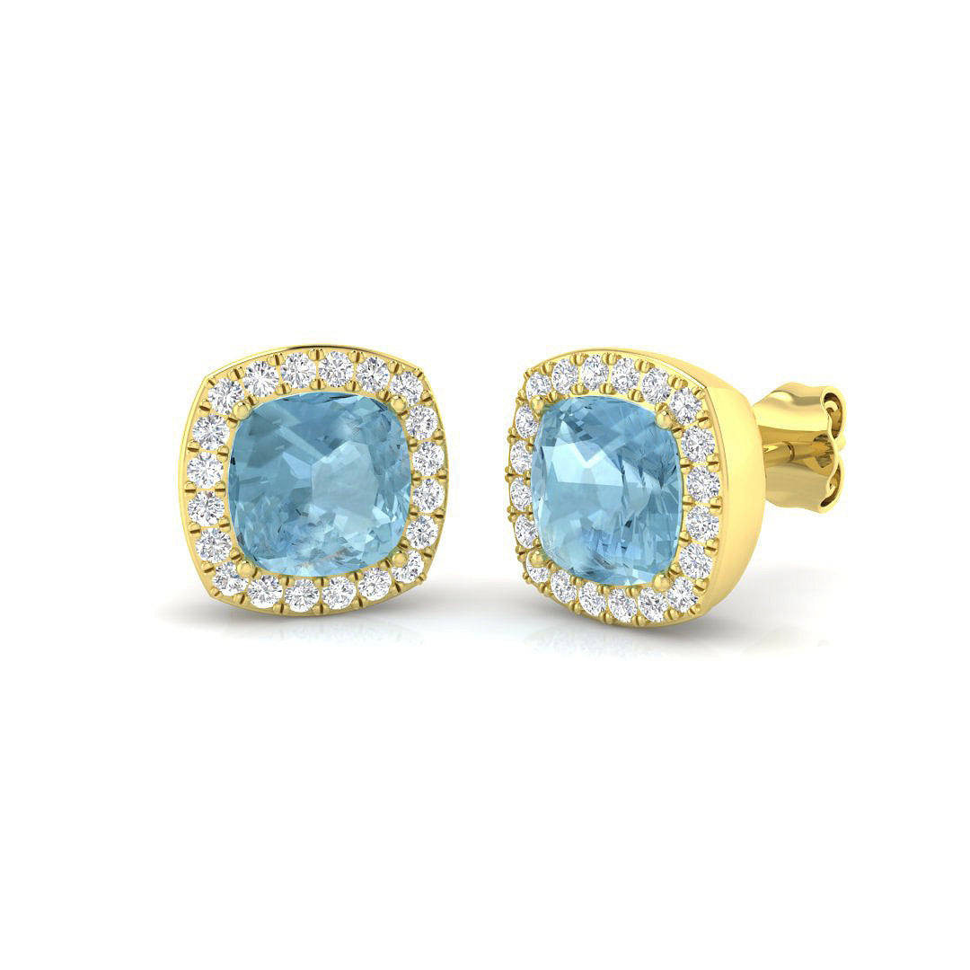 Cushion Aquamarine Earrings