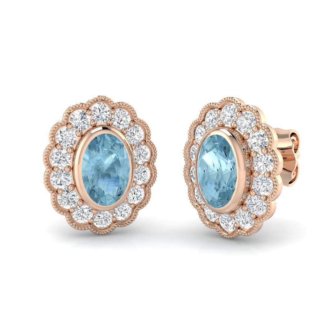 Oval Aquamarine Earrings