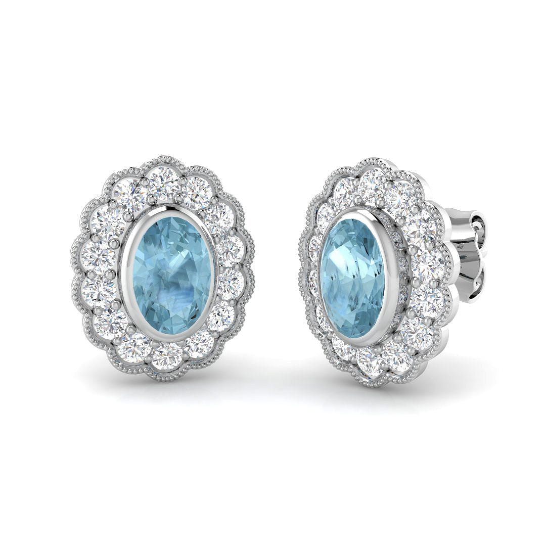 Oval Aquamarine Earrings