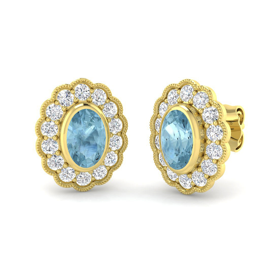 Oval Aquamarine Earrings