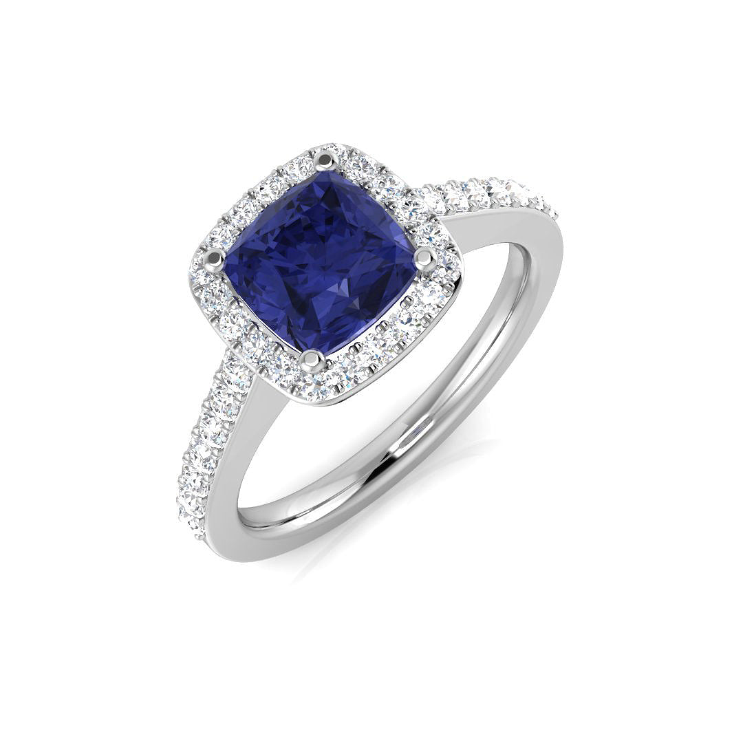 Cushion Tanzanite Ring