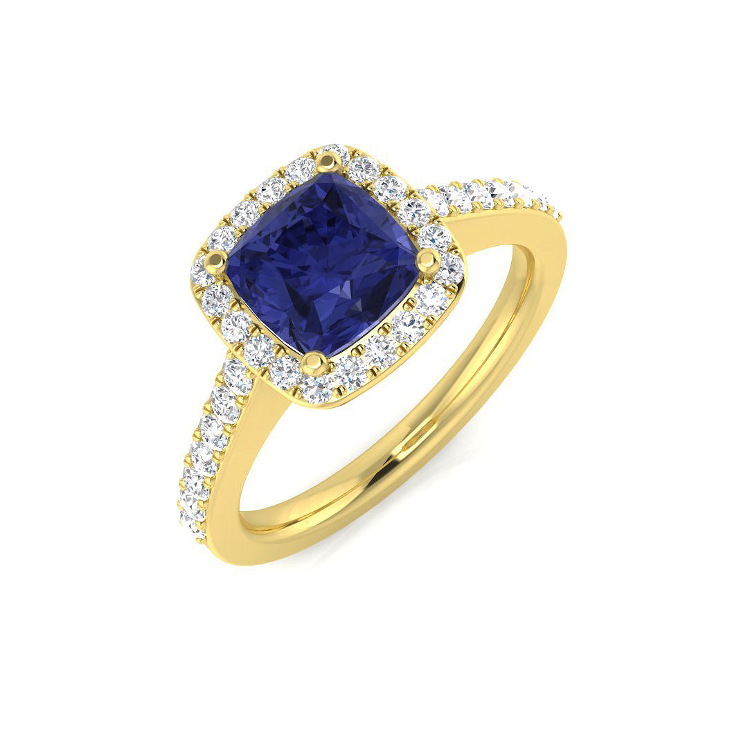 Cushion Tanzanite Ring
