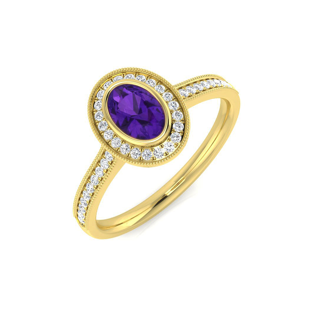 Oval Gemstone Ring