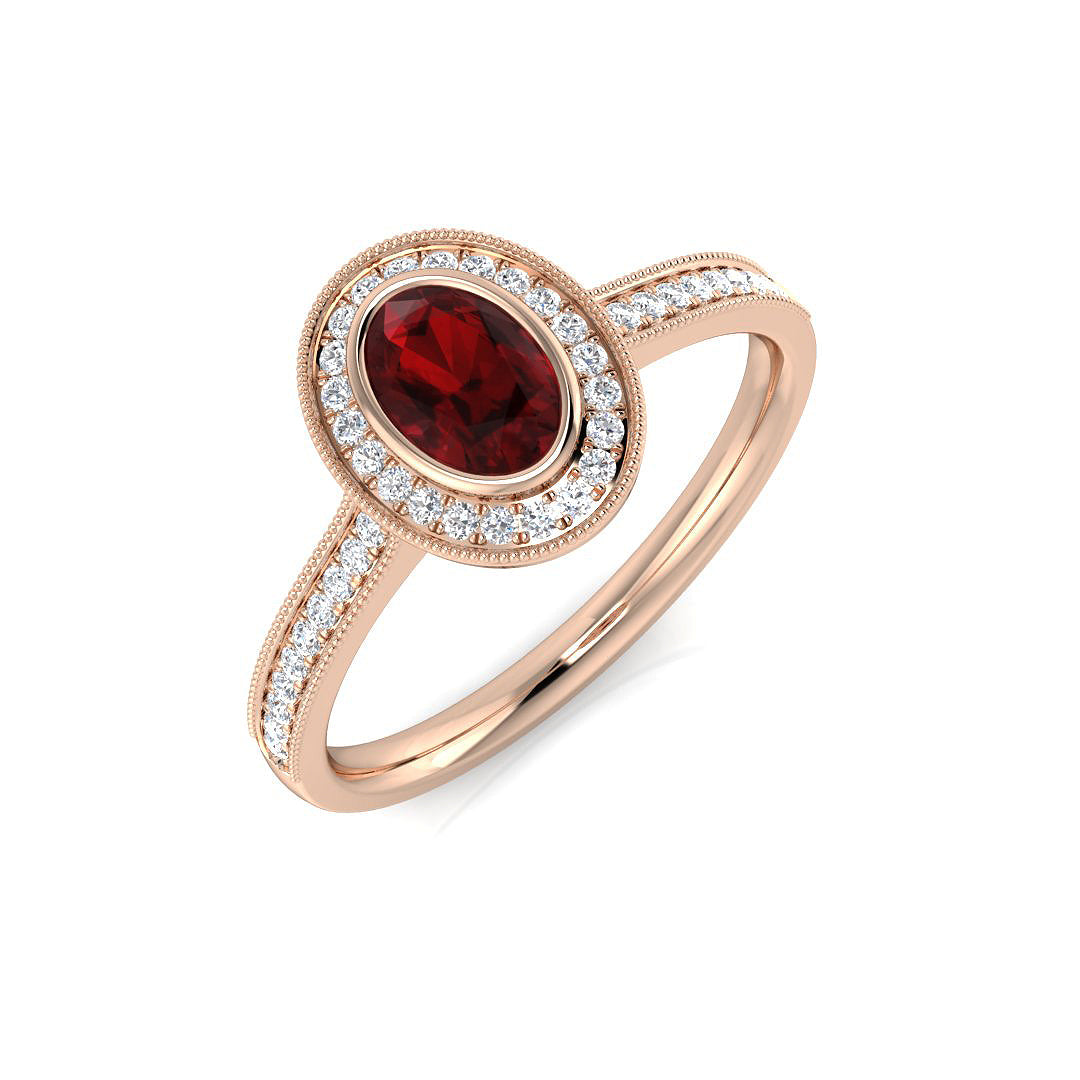 Oval Gemstone Ring