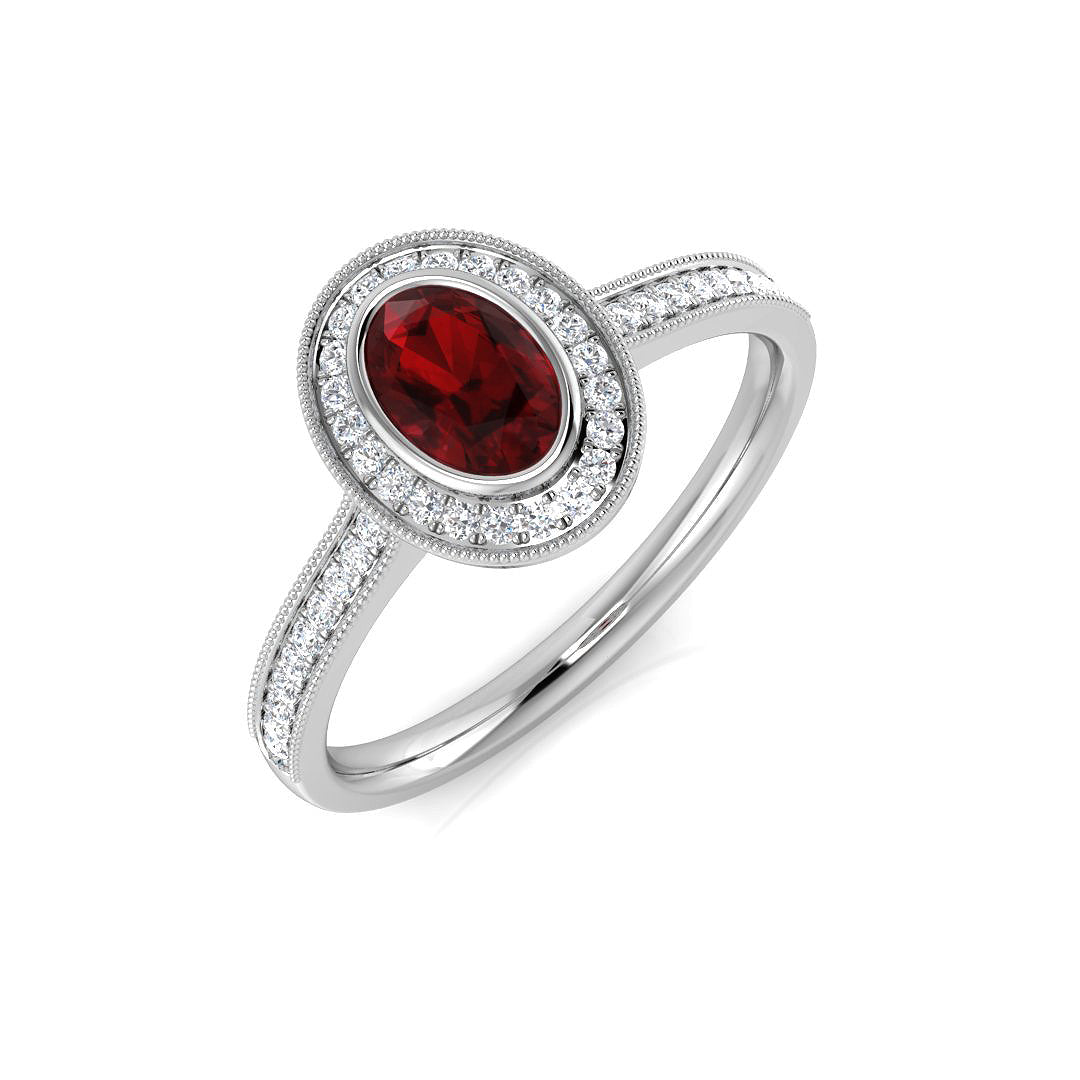 Oval Gemstone Ring