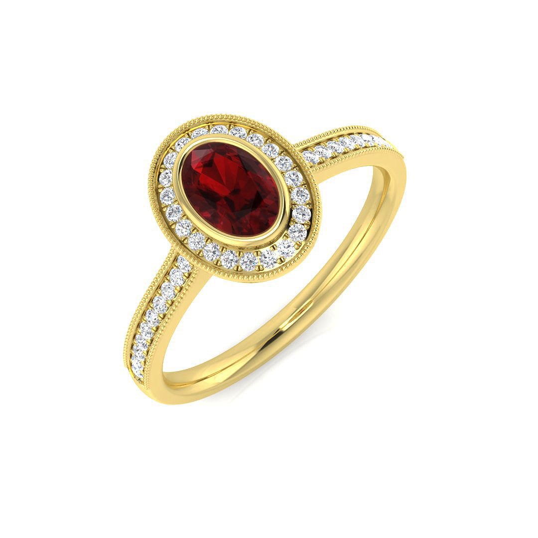 Oval Gemstone Ring