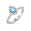 Pear Aquamarine Ring
