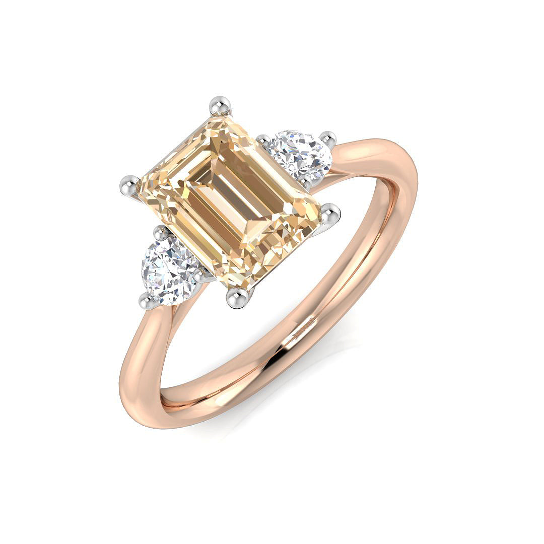 Emerald Cut Morganite Ring