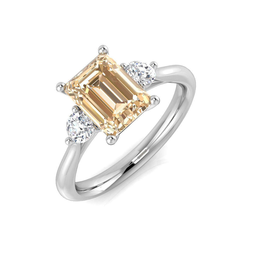 Emerald Cut Morganite Ring