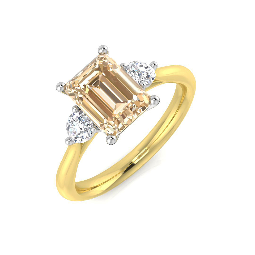 Emerald Cut Morganite Ring