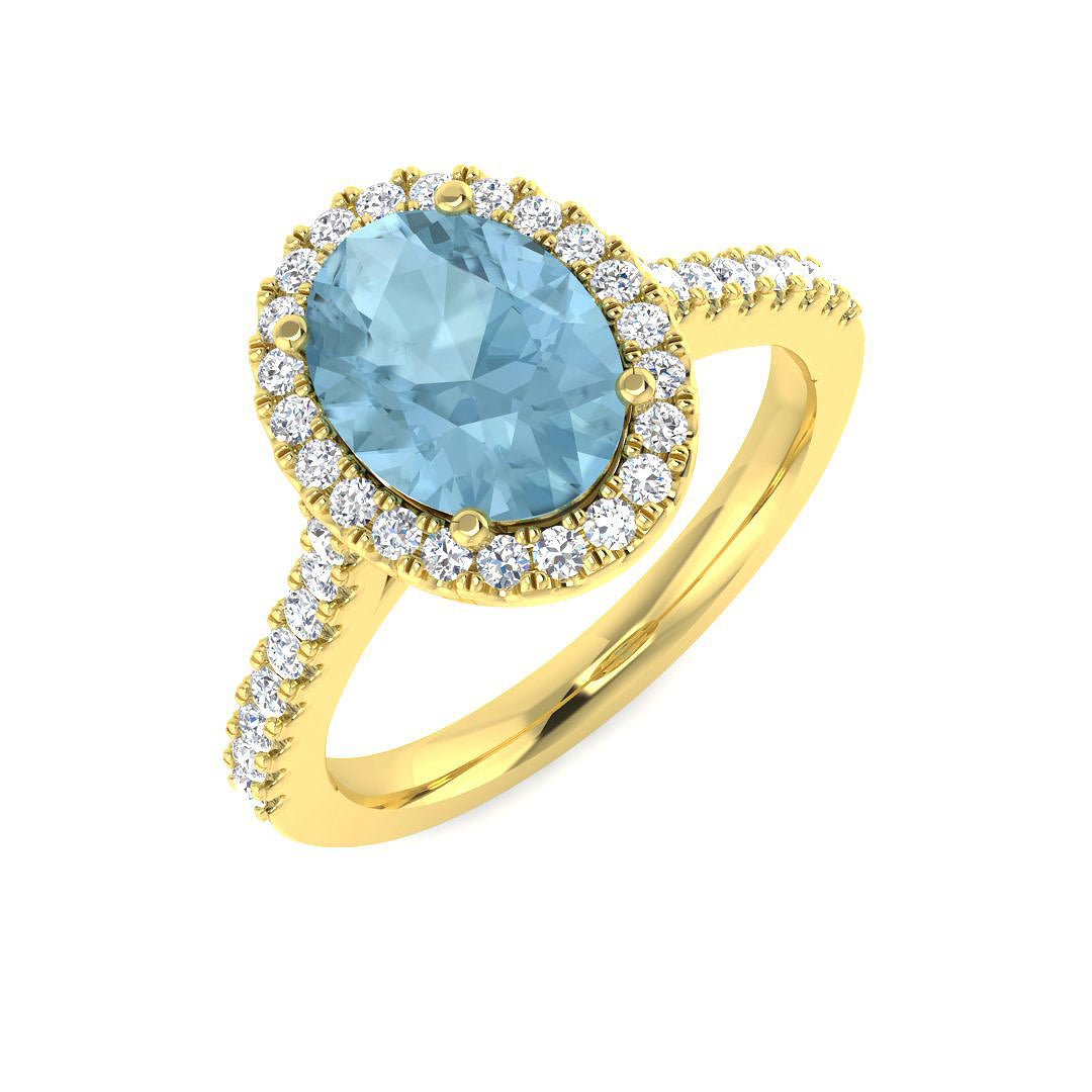 Oval Aquamarine Ring