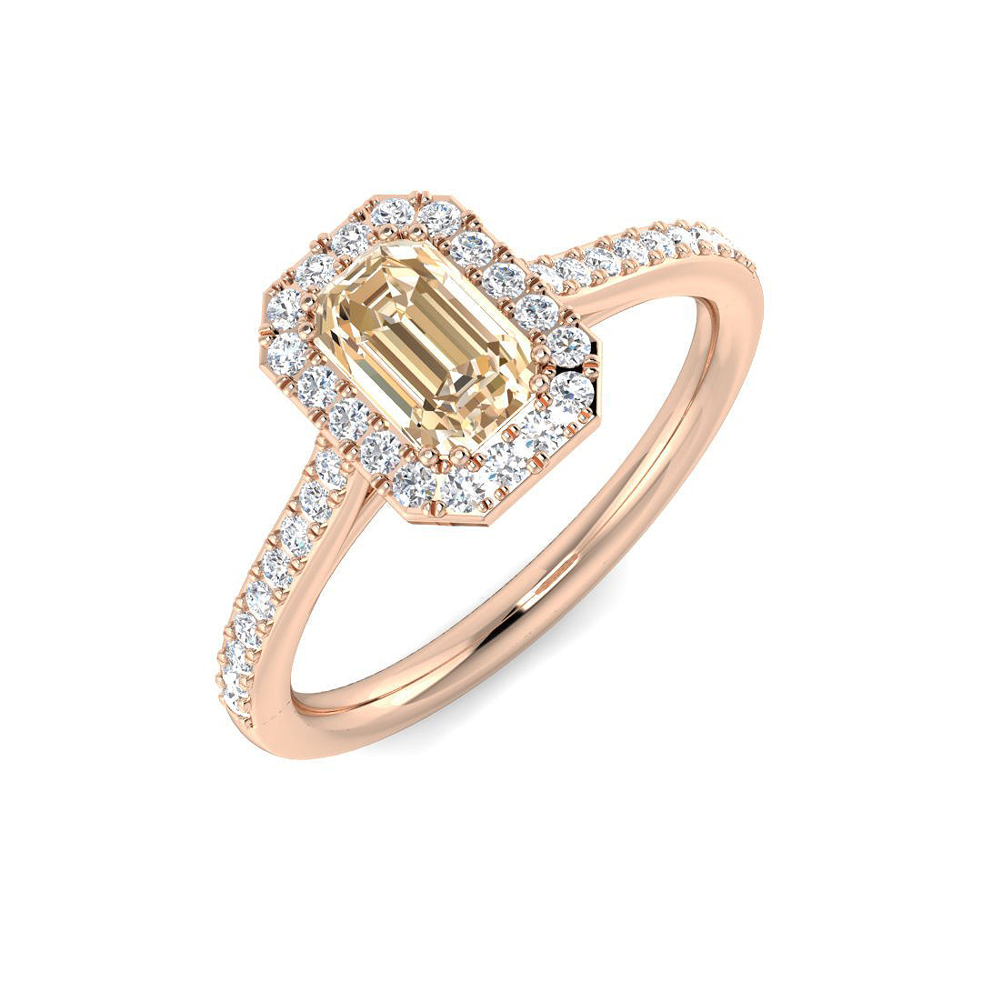 Emerald Cut Morganite Ring