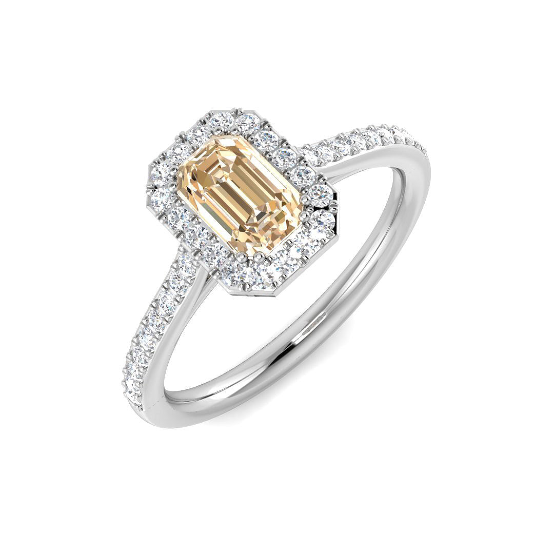 Emerald Cut Morganite Ring