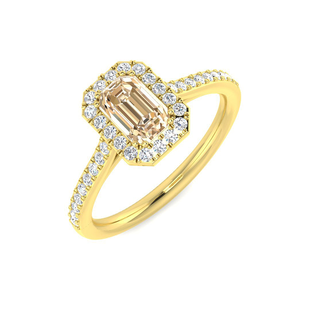 Emerald Cut Morganite Ring