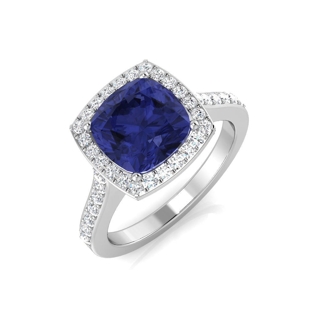 Cushion Tanzanite Ring