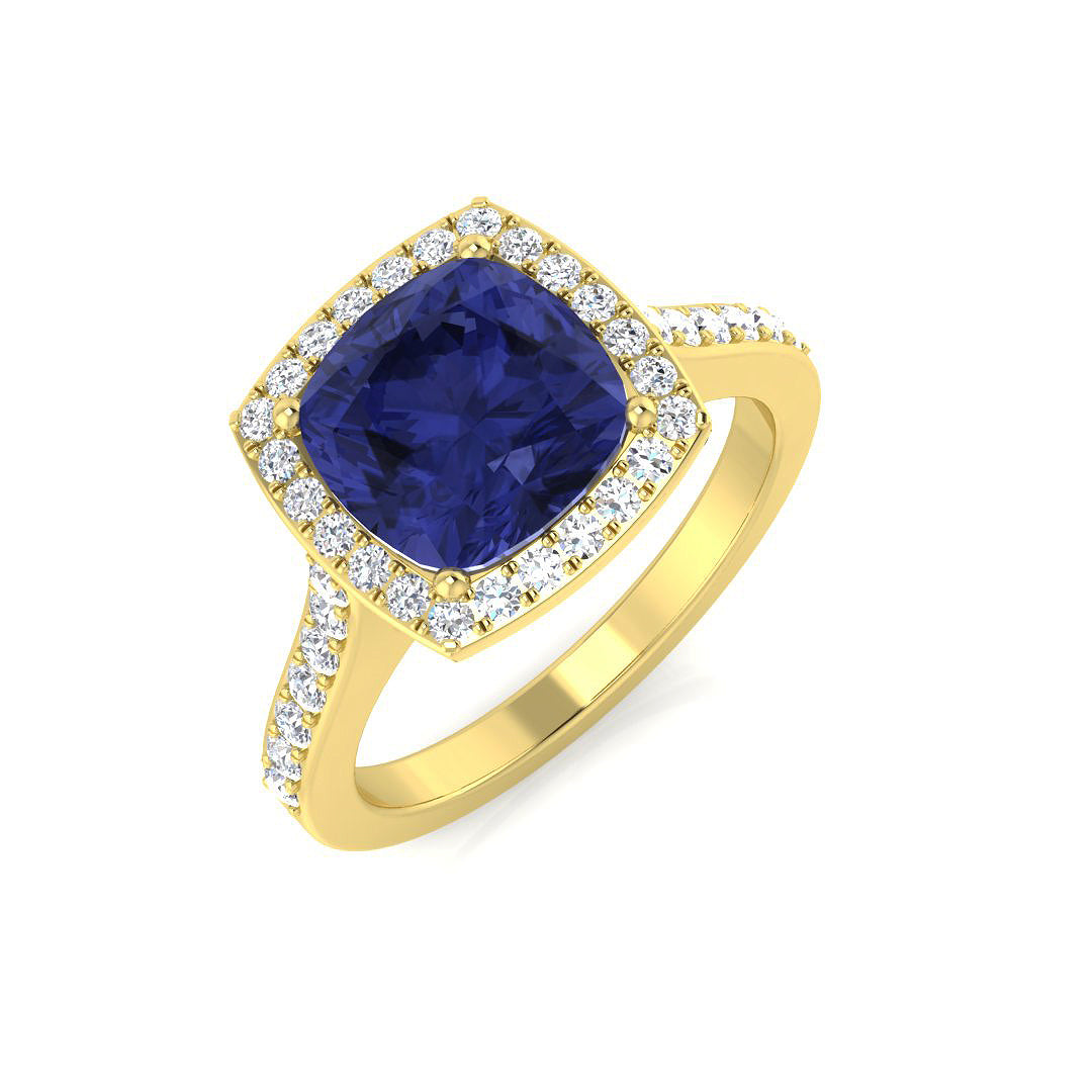 Cushion Tanzanite Ring