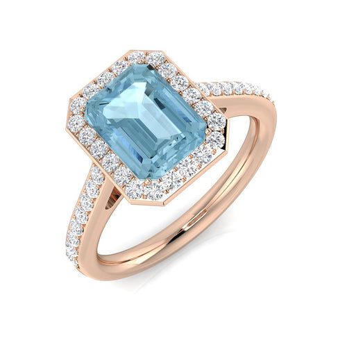 Emerald Cut Aquamarine Ring