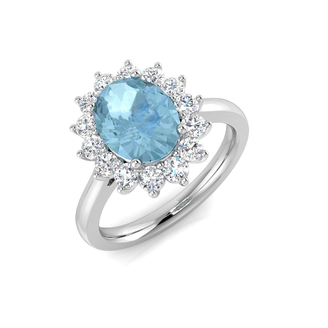 Oval Aquamarine Ring