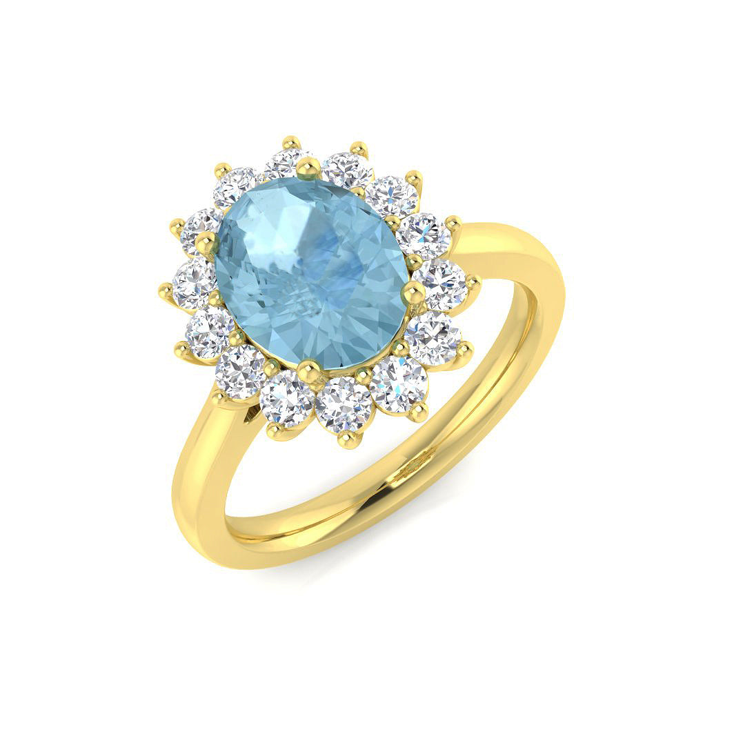 Oval Aquamarine Ring