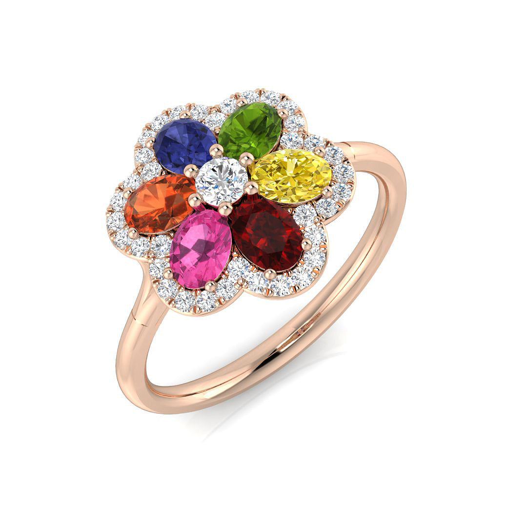 Oval Multi Sapphire Ring