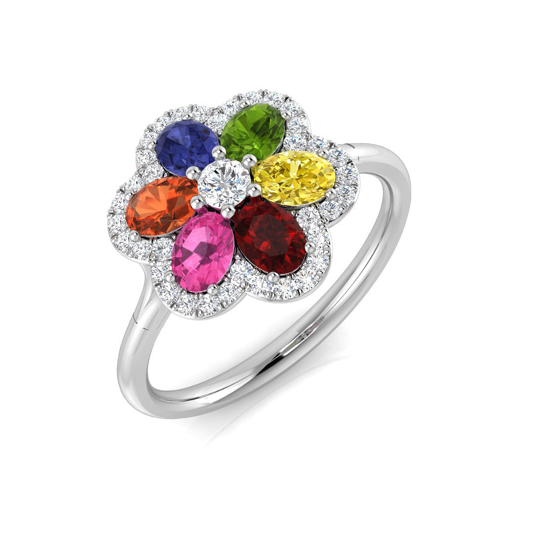 Oval Multi Sapphire Ring