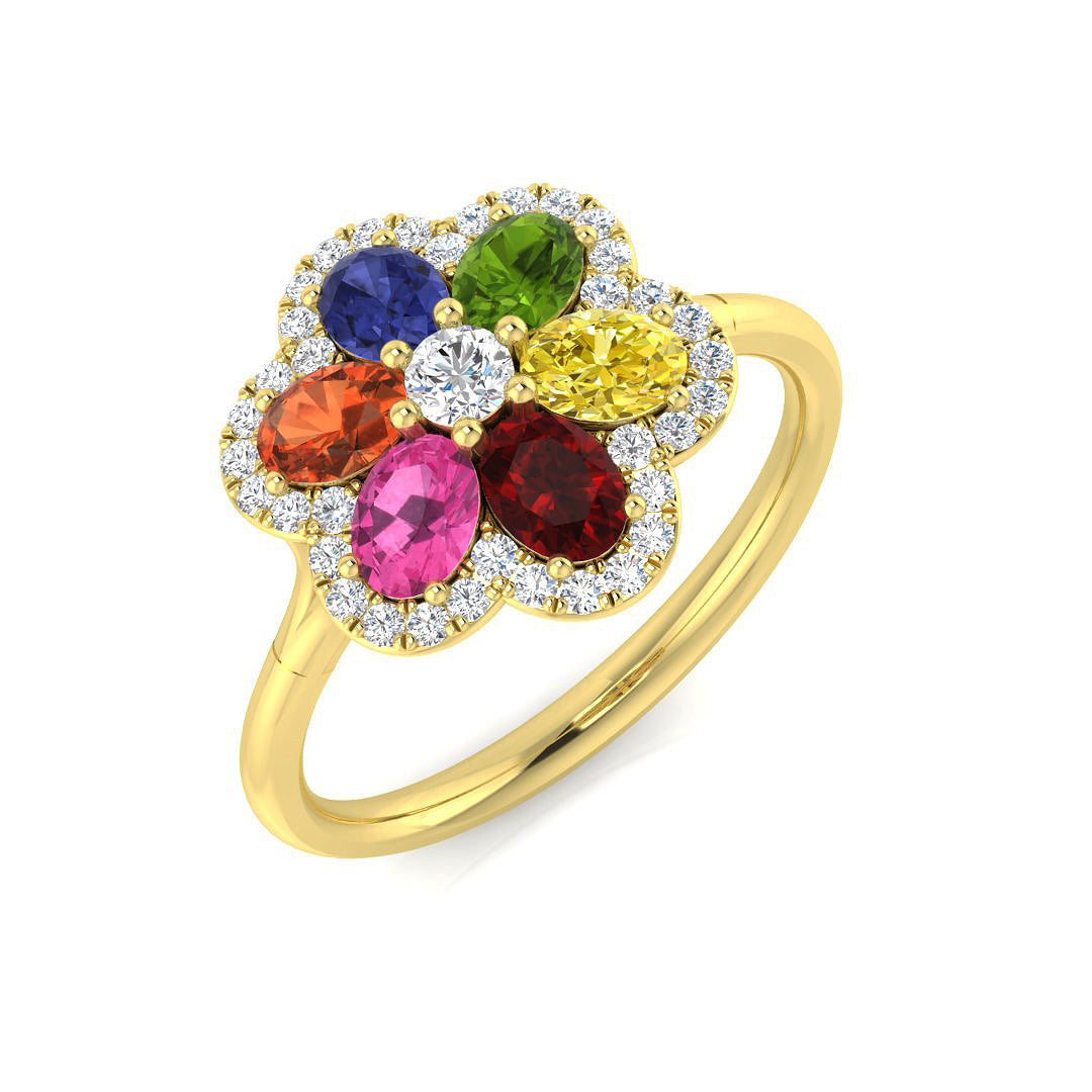 Oval Multi Sapphire Ring