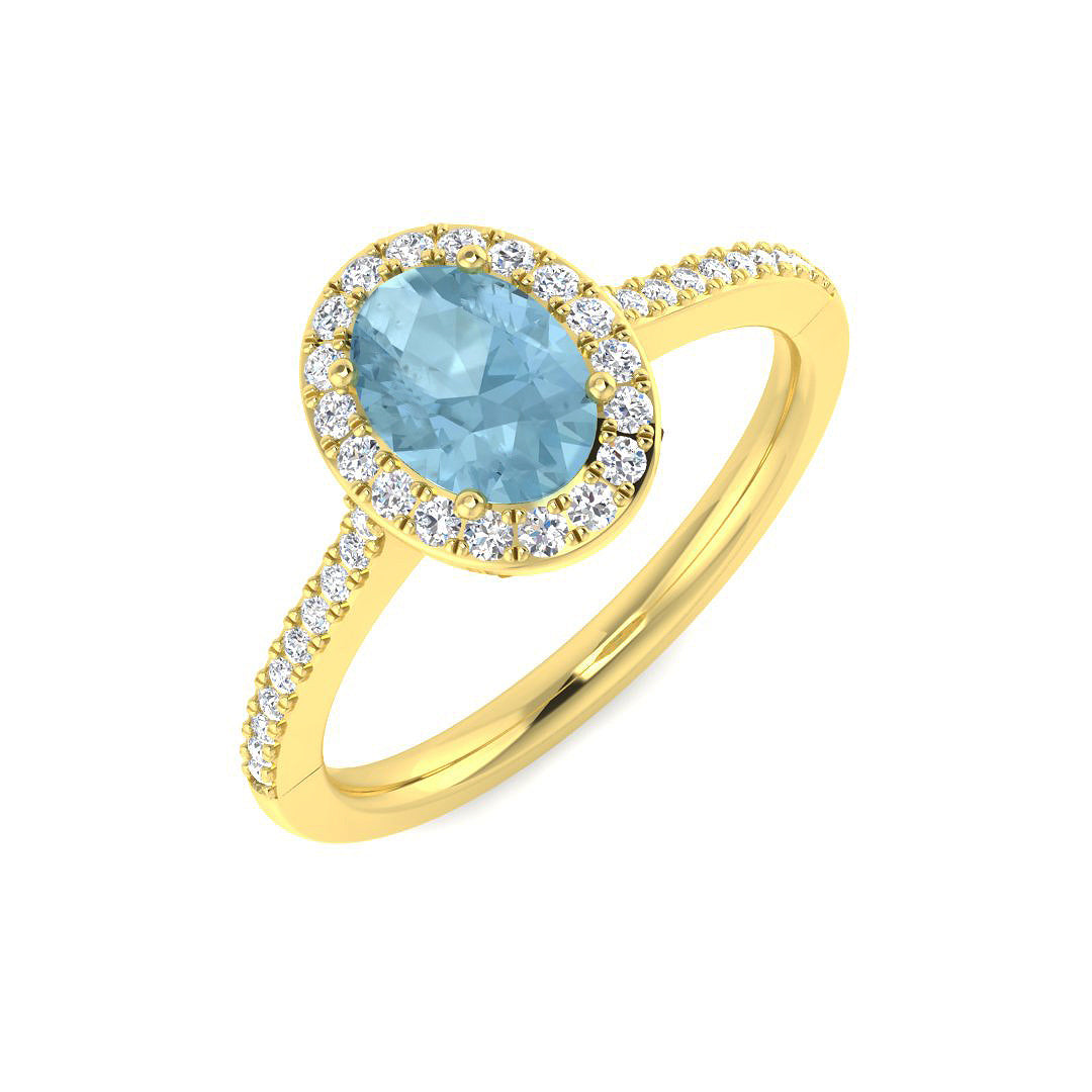 Oval Aquamarine Ring