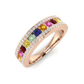 Round Multi Sapphire Ring