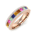 Square Multi Sapphire Ring