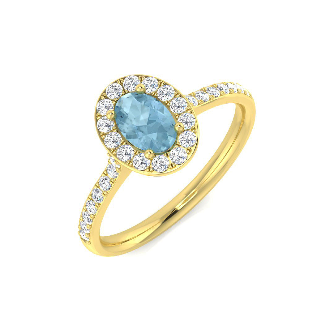 Oval Aquamarine Ring