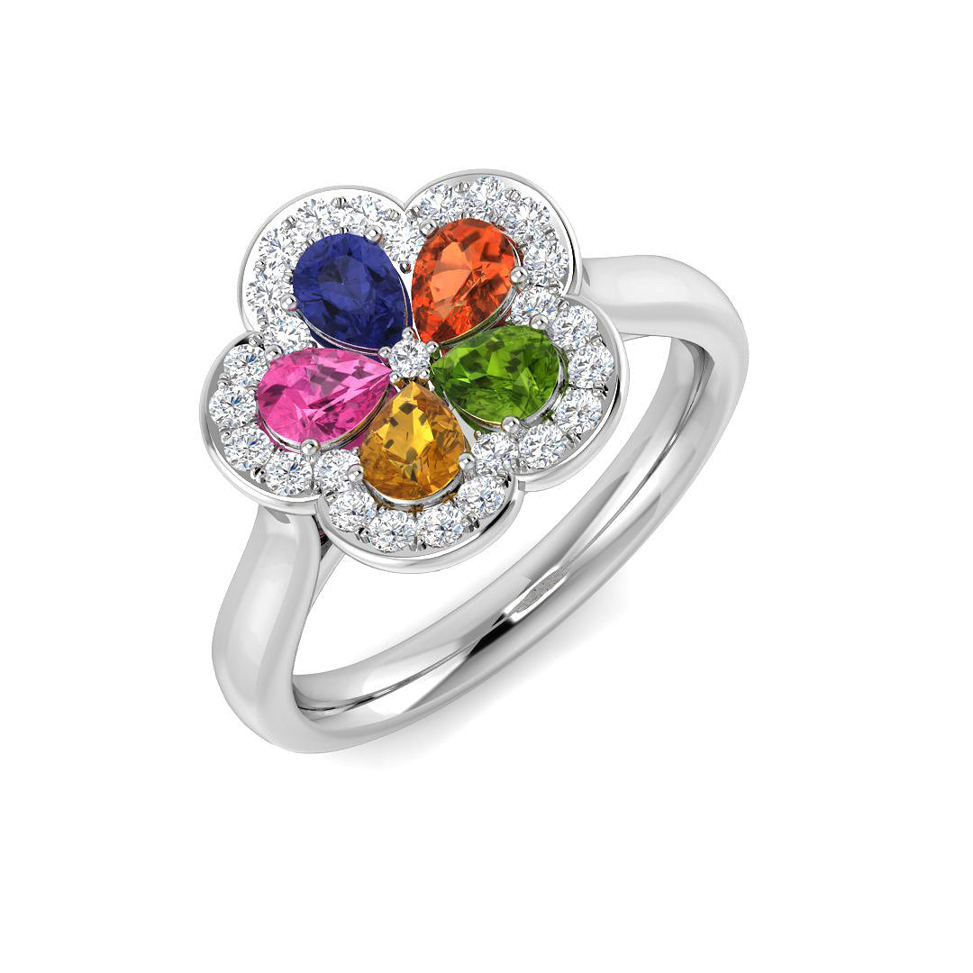 Pear Multi Sapphire Ring