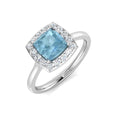 Cushion Aquamarine Ring