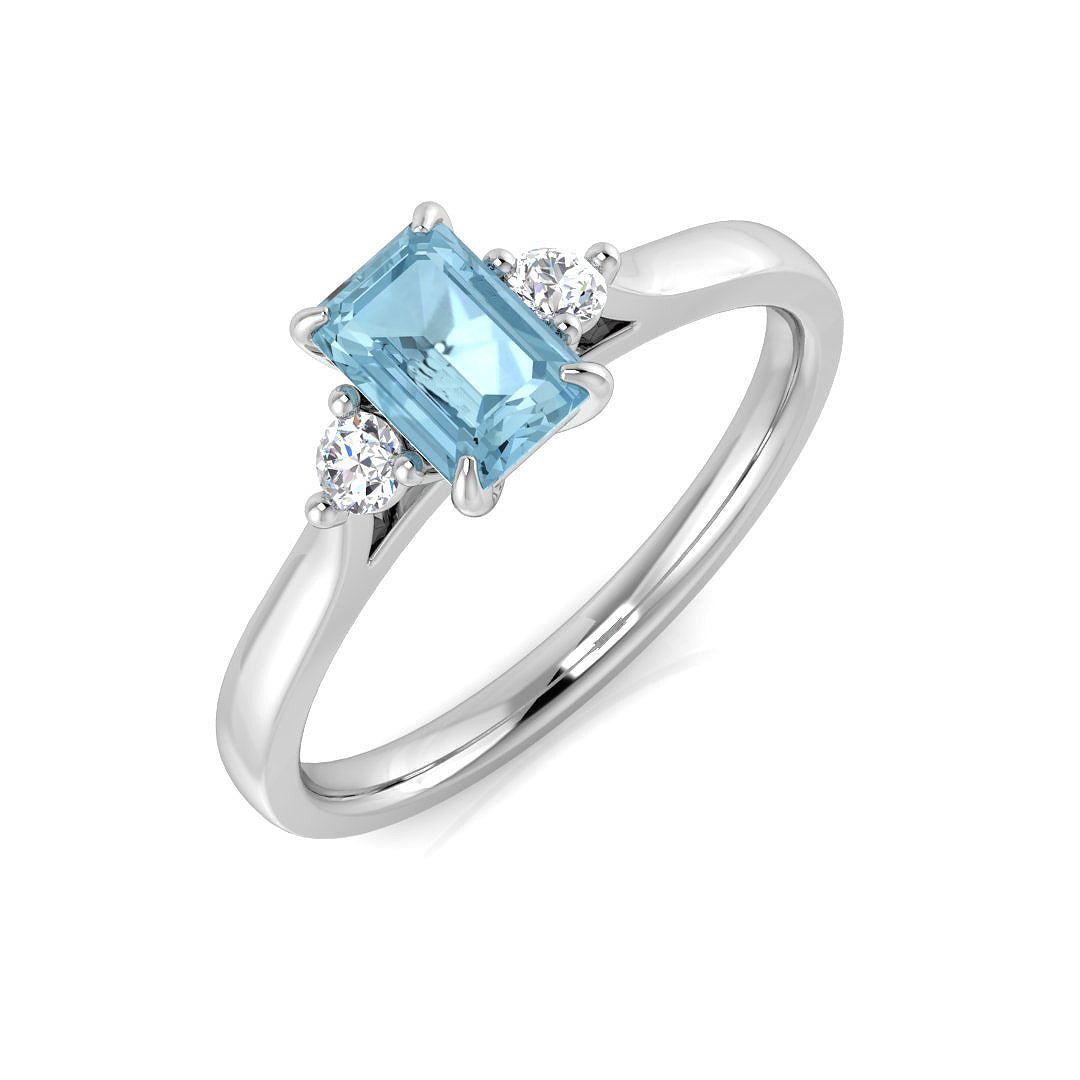 Emerald Cut Aquamarine Ring