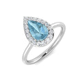 Pear Aquamarine Ring