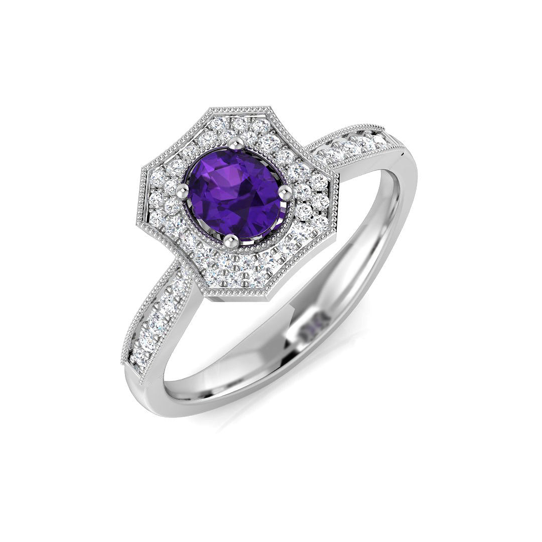 Oval Gemstone Ring
