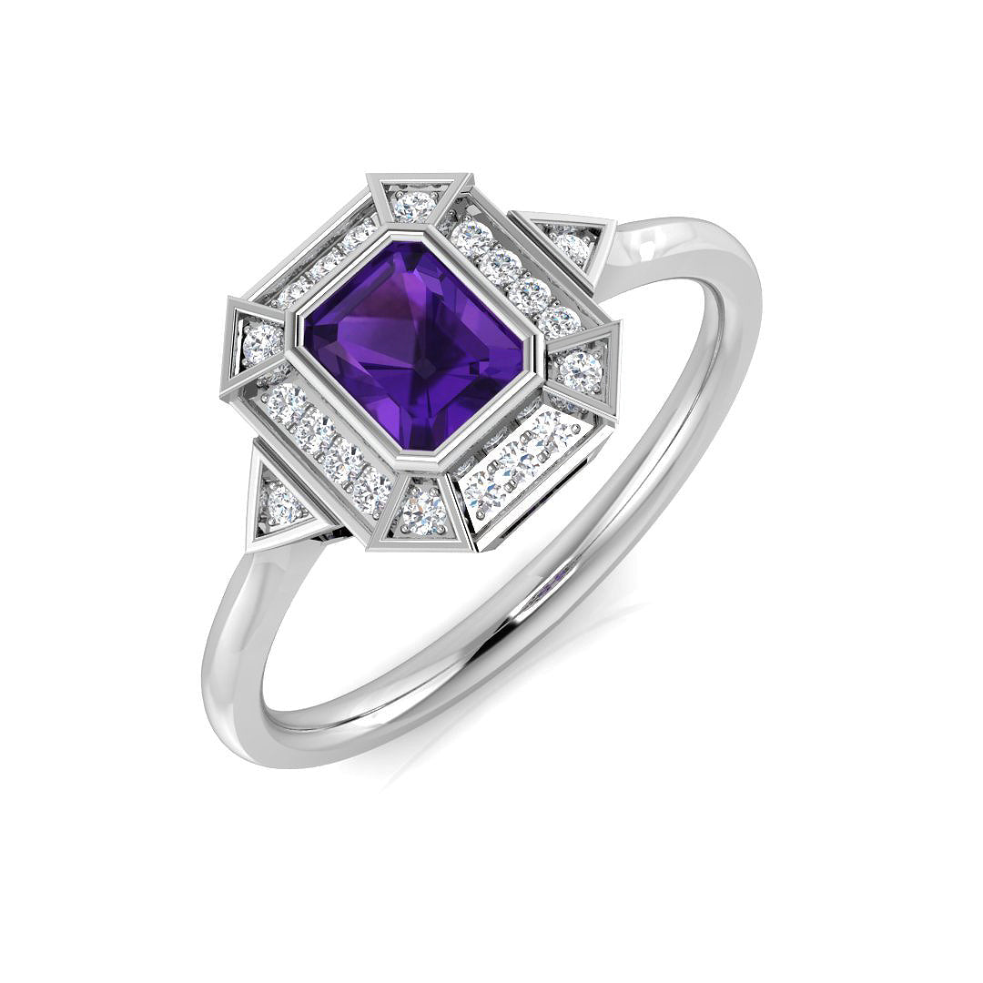 Emerald Cut Gemstone Ring