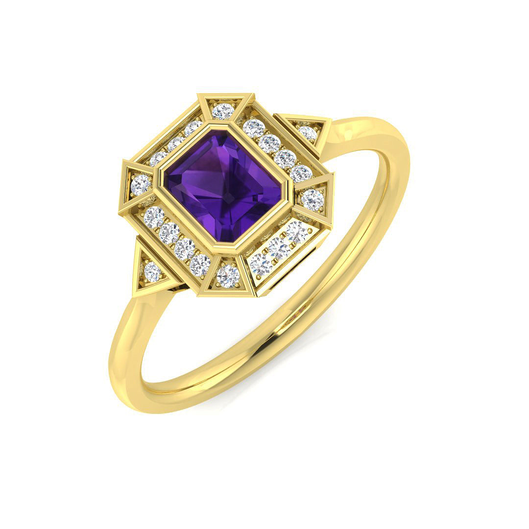 Emerald Cut Gemstone Ring
