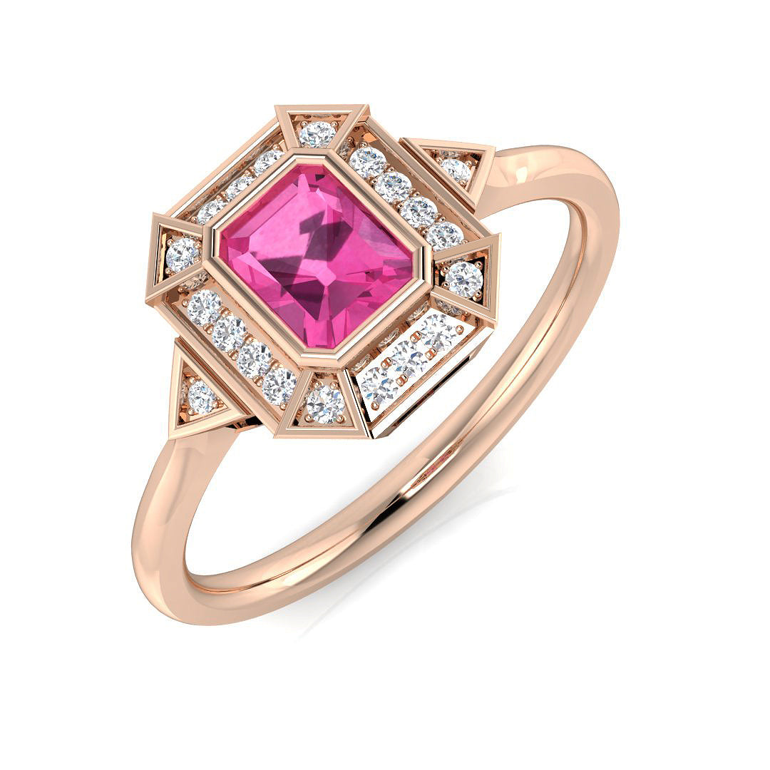 Emerald Cut Gemstone Ring