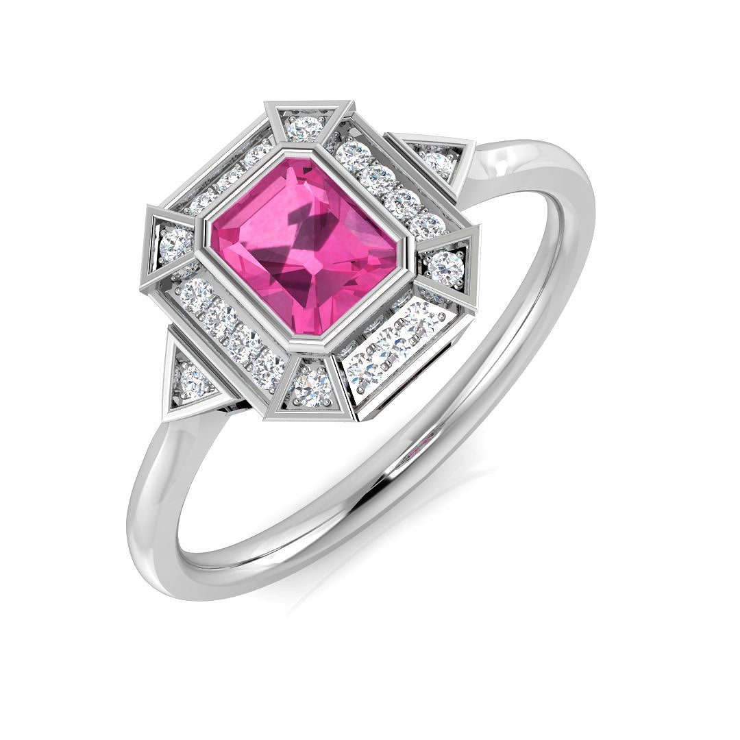 Emerald Cut Gemstone Ring