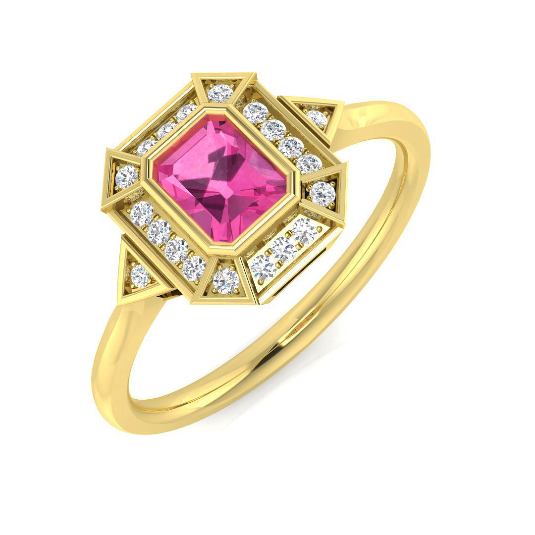 Emerald Cut Gemstone Ring
